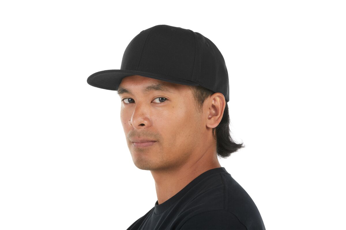recycled-poly-classic-6-panel-hat-n7 WebPDP-HAT001002_Recycled_Poly_Classic_6Panel_Hat_Black_Studio_Harper_Studios_0723_Side_3__HAT001002OS.jpg