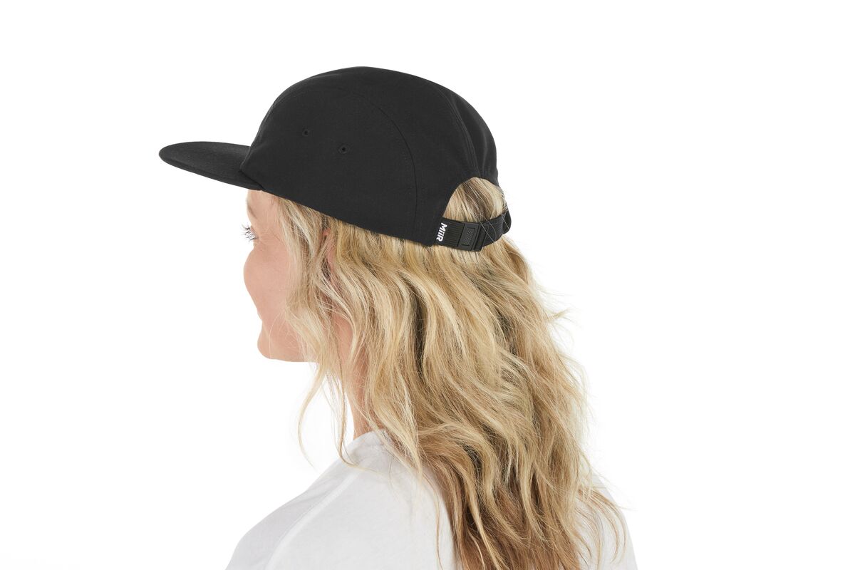recycled-poly-flat-brim-5-panel-hat-s3 WebPDP-HAT003002_Recycled_Poly_Flat_Brim_5Panel_Hat_Black_Studio_Harper_Studios_0723_Side_2__HAT003002OS.jpg