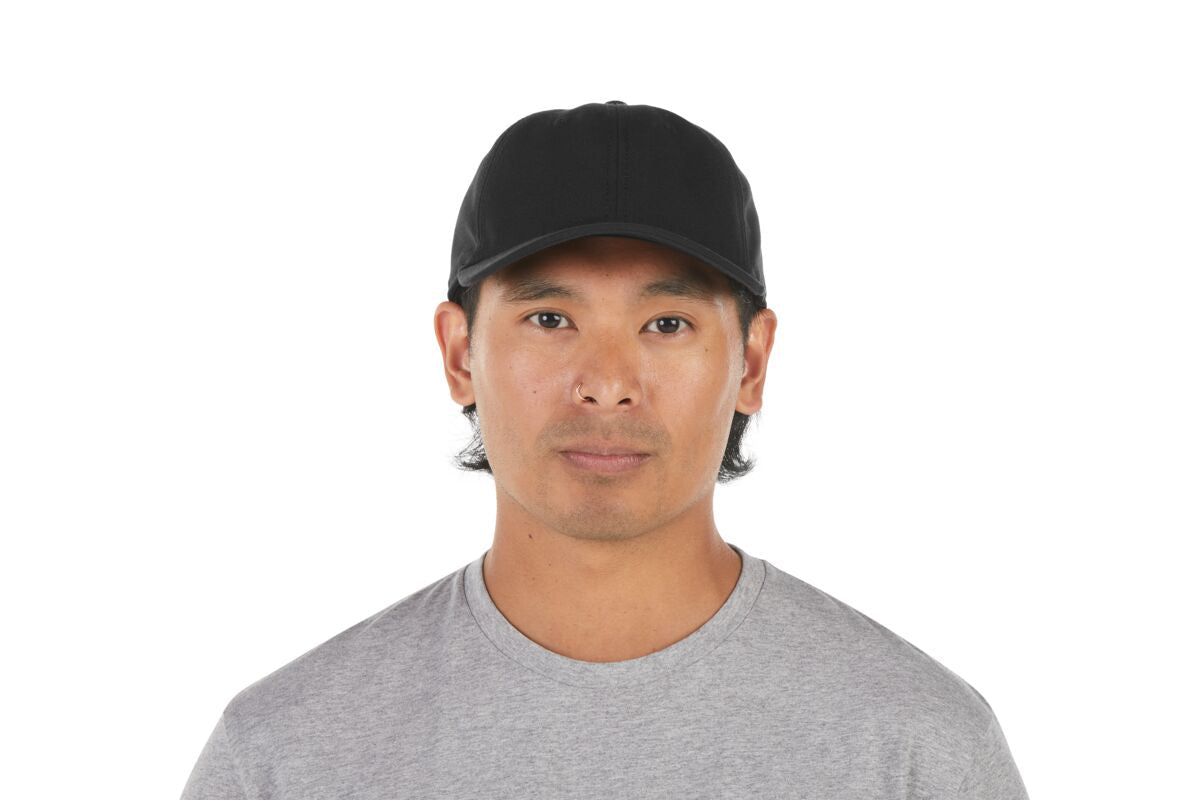 recycled-poly-dad-hat-w2 WebPDP-HAT004002_Recycled_Poly_Dad_Hat_Black_Studio_Harper_Studios_0723_Front__HAT004002OS.jpg